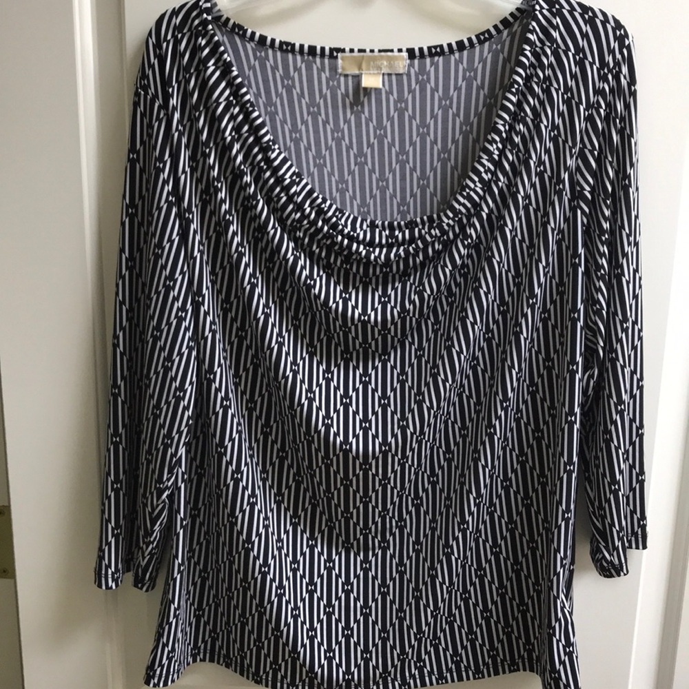 Michael Kors drape neck jersey top